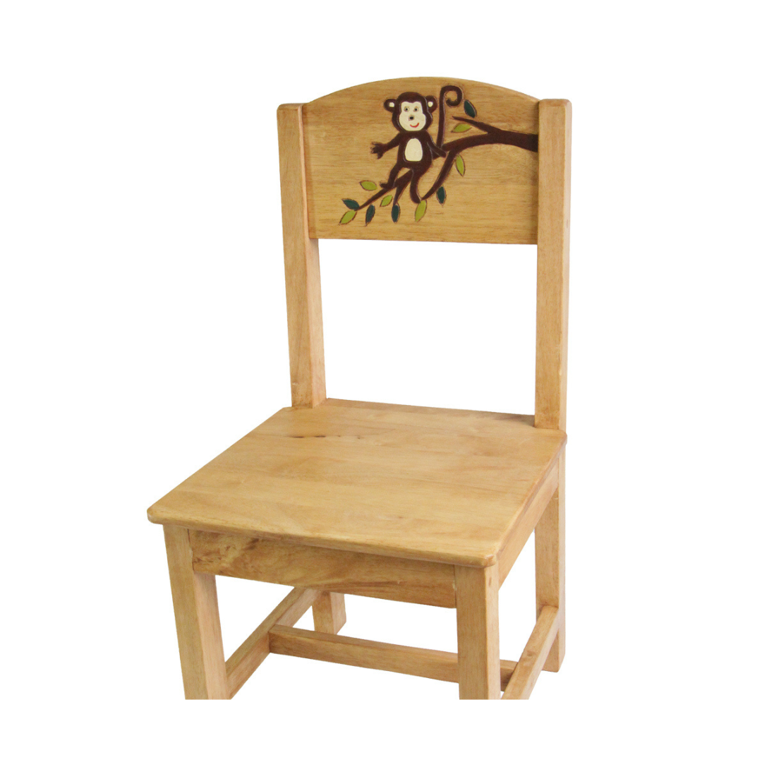 Wooden "Monkey Land" Table and Chair set for Kids