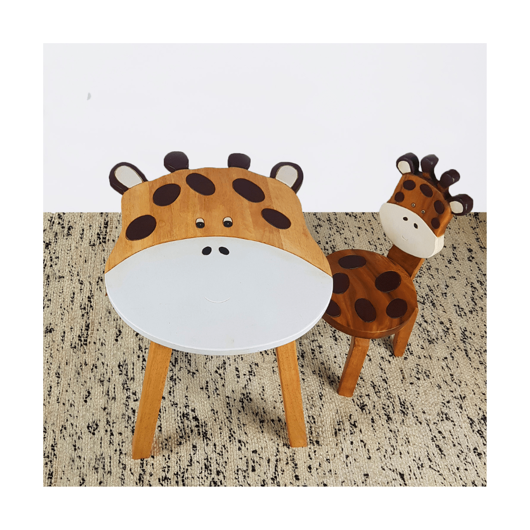 Giraffe Wooden Table and Chair set