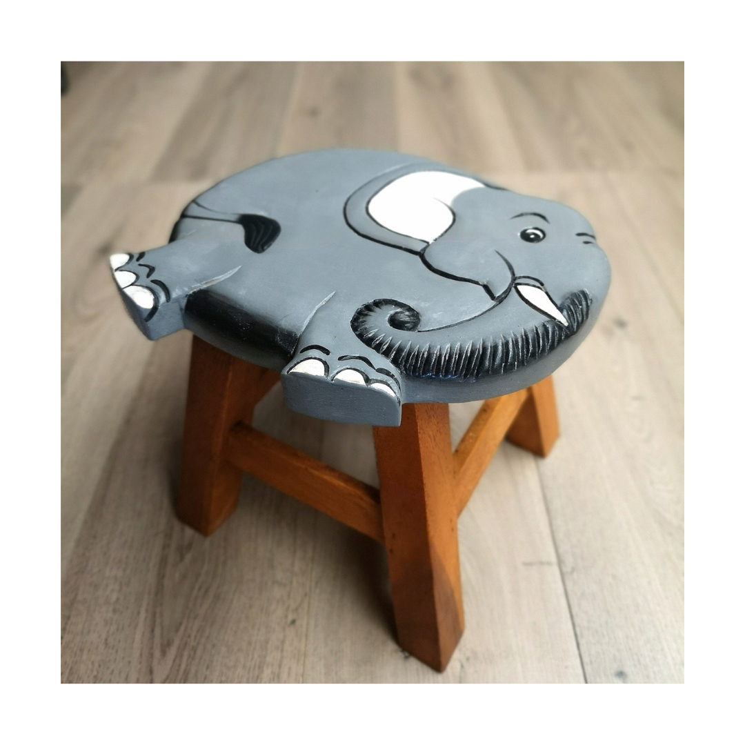 Wooden Kids Stool - Elephant