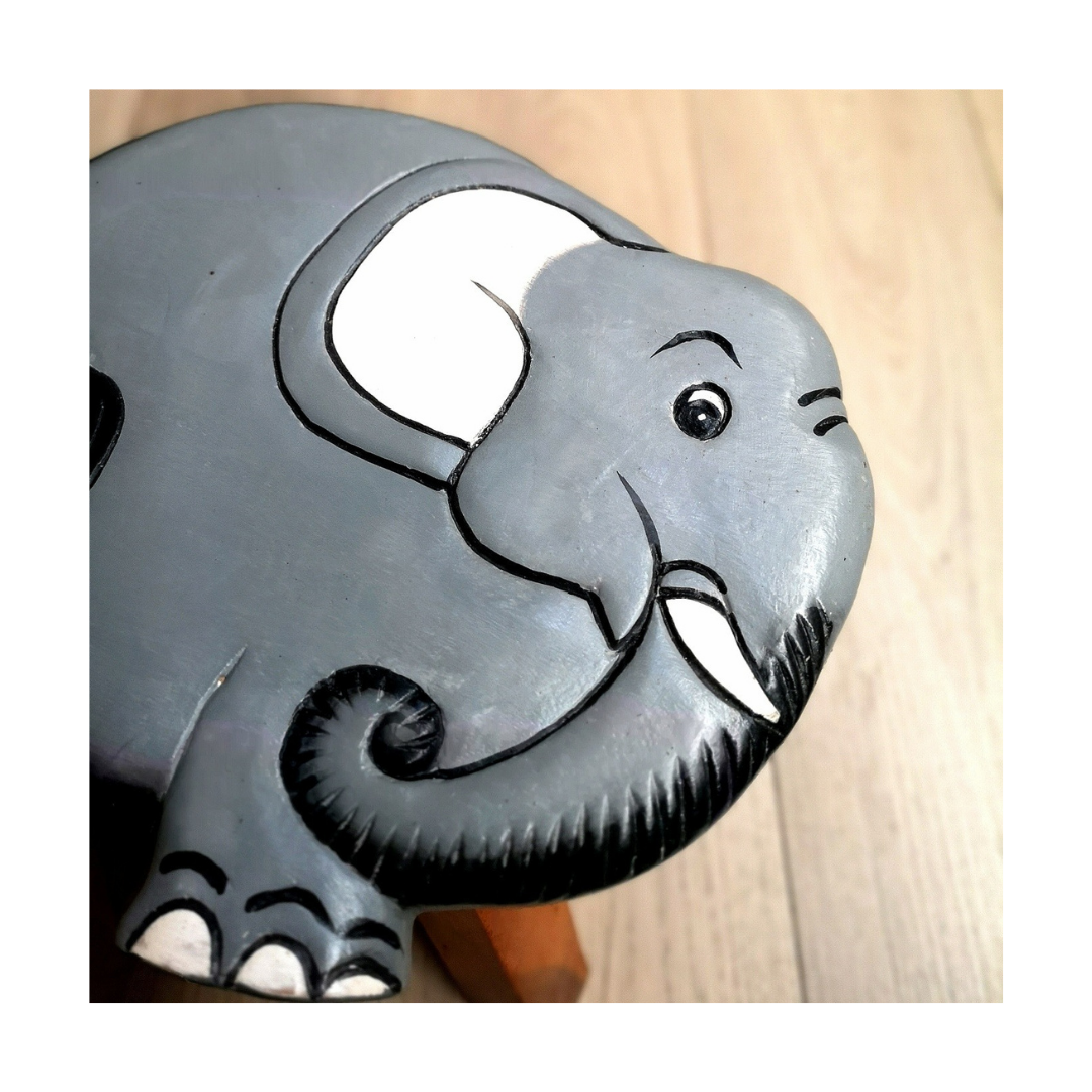 Wooden Kids Stool - Elephant