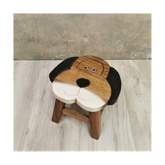 Wooden Kids Stool - Dog