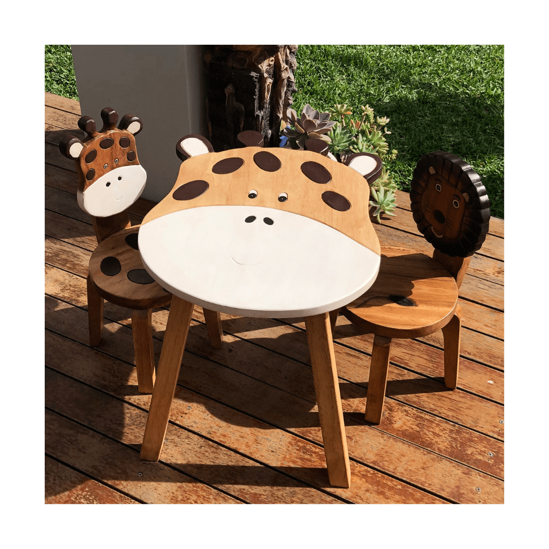 Giraffe Wooden Table and Chair set