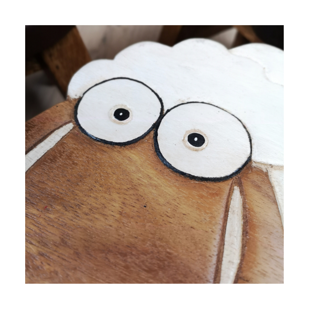 Wooden Kids Stool - Sheep